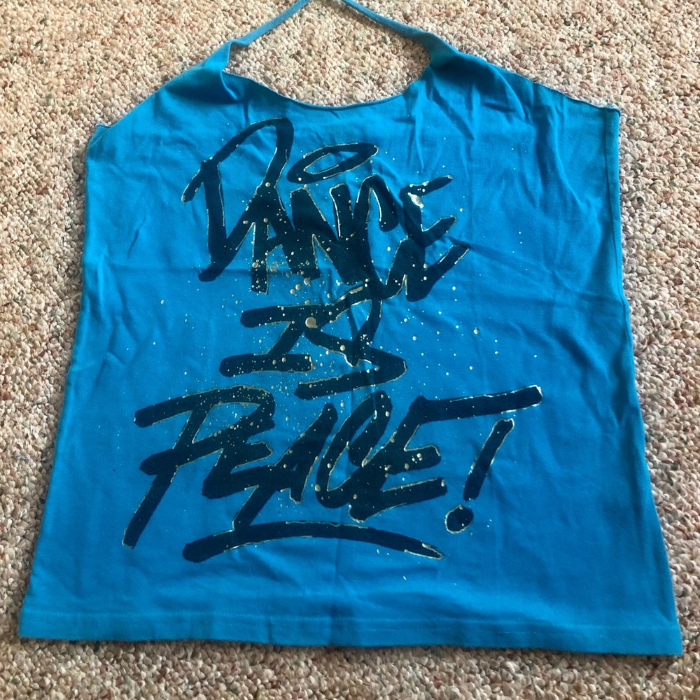 Blue Zumba® Dance is Peace instructor tank